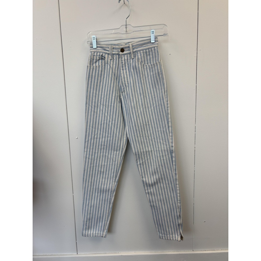 Vintage Georges Marciano Guess Jeans‎ Womens 22" Blue White Stripe Made USA 80s